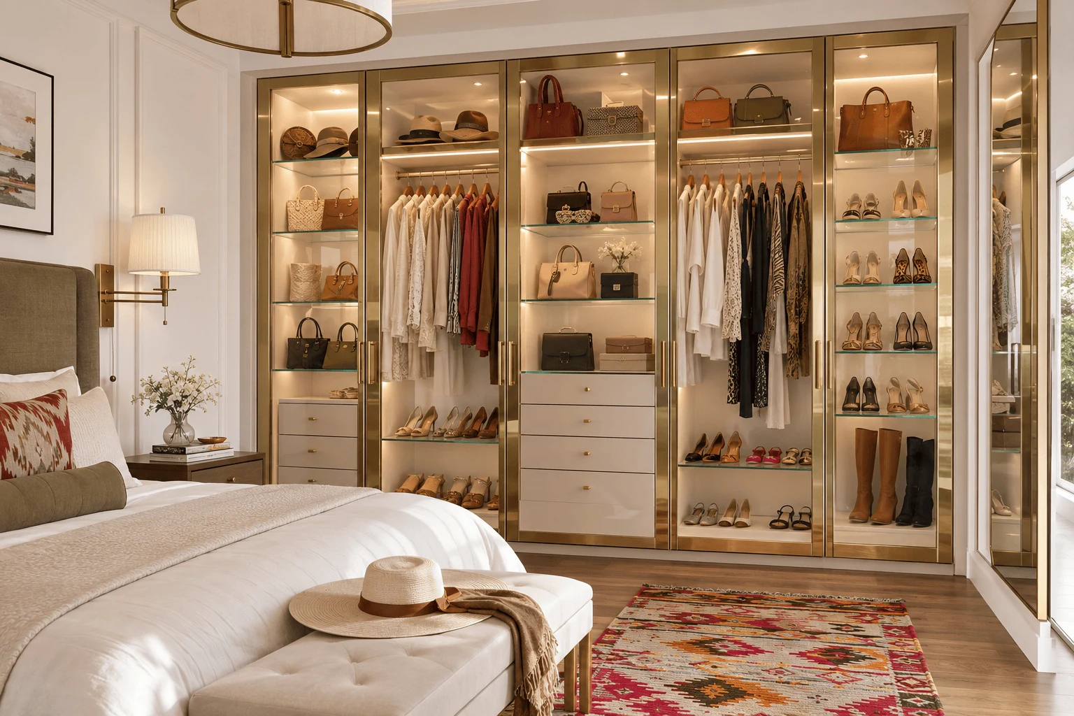 give a walk in wardrobe a boutique style glass front