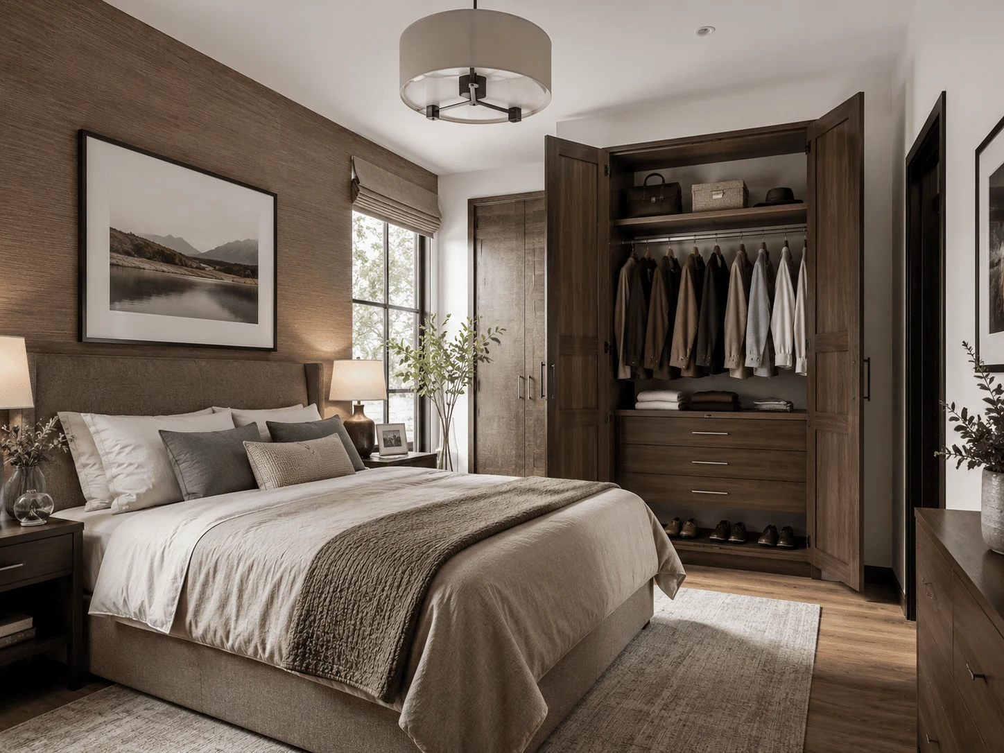 keep hinged shutters when you want full access modern wardrobe design