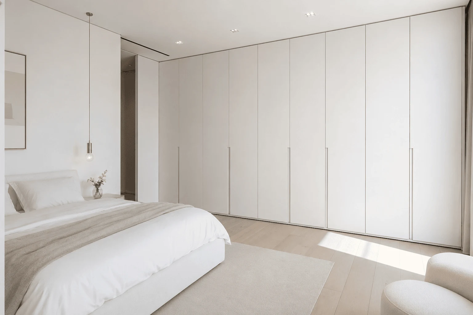 turn the wardrobe wall into one continuous surface