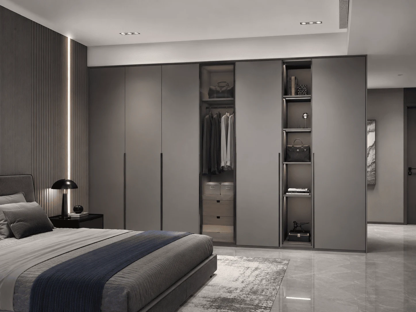 use asymmetry to make the wardrobe feel custom