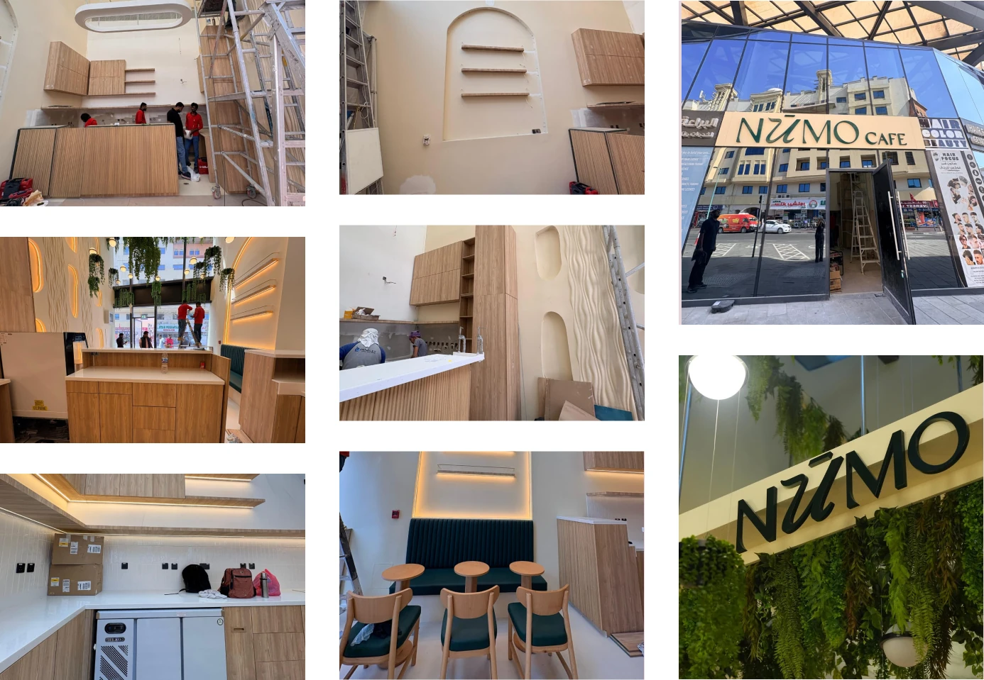 Behind the scenes during the Numo Cafe interior design project