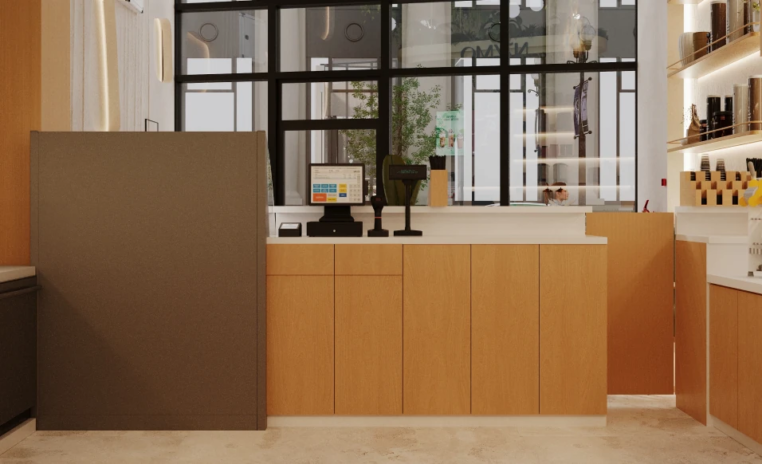 Numo Cafe shopfront view in the cafe interior design