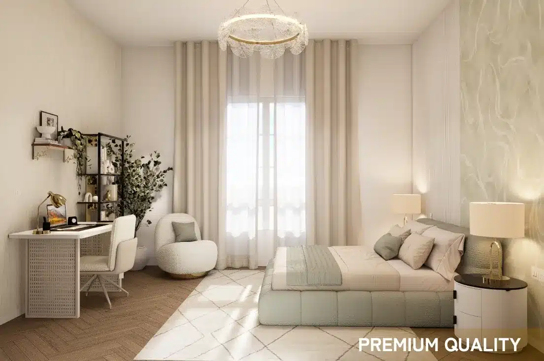 Premium quality bedroom interior design by Euphoria interior design company