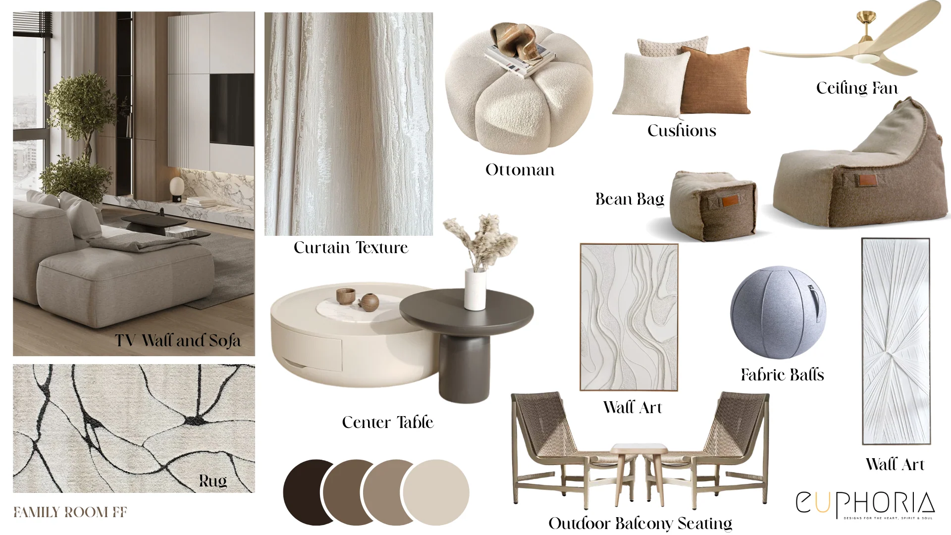 private villa amalfi moodboard family room