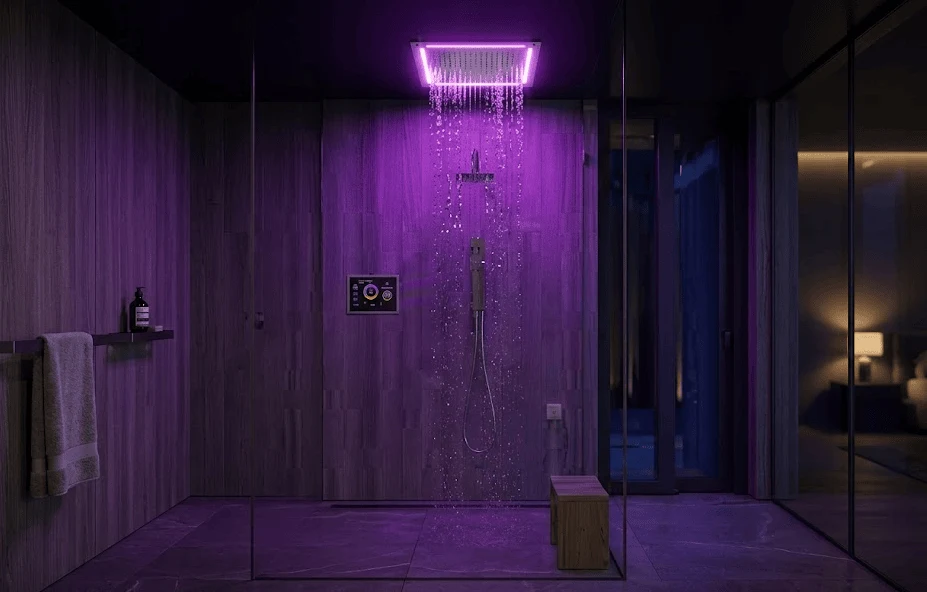 Rainfall Spa Shower Bathroom Design Ideas