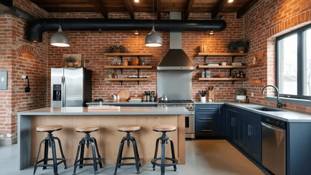 Raw industrial style kitchen