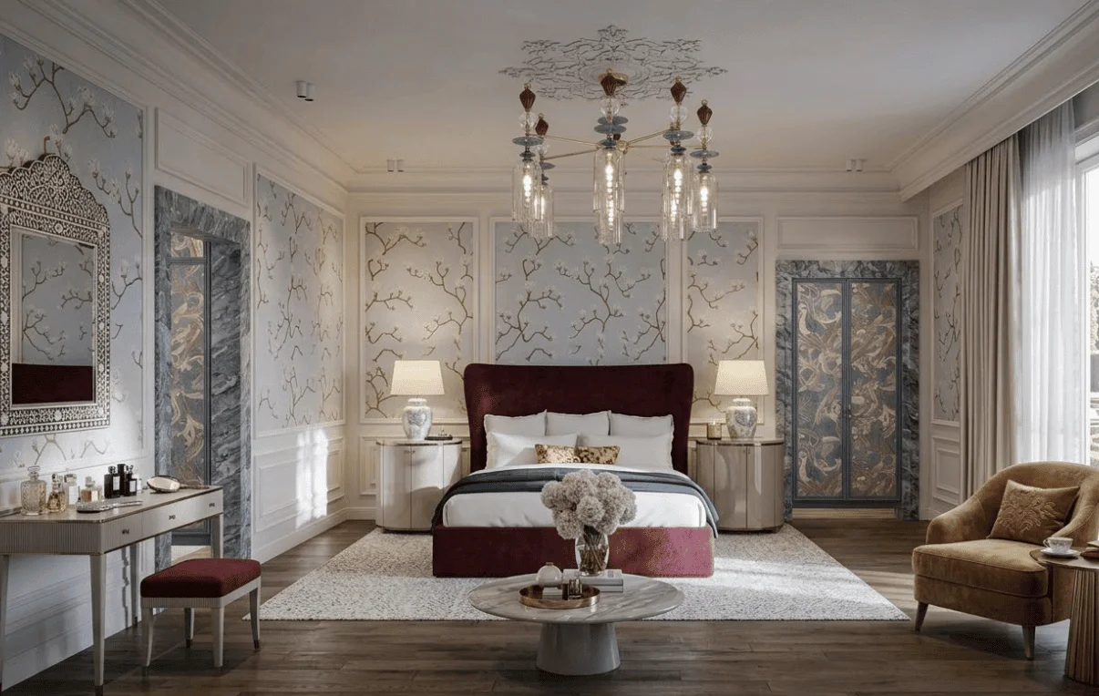 Regal Blossom Elegant Bedroom Design