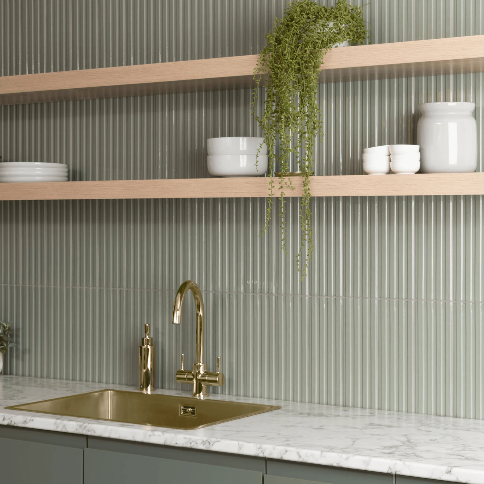 change the tile direction when sage and white feel too familiar
