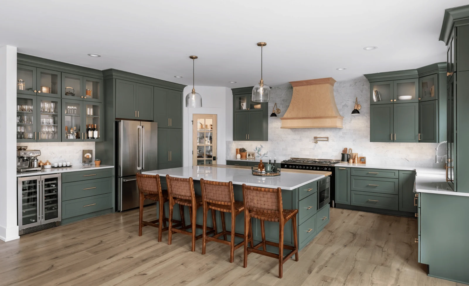 try maple when pale oak starts feeling too familiar sage green kitchen