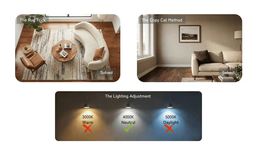 Simple Tricks for People Who Already Have Furniture What colour furniture goes with your flooring for a balanced stylish home