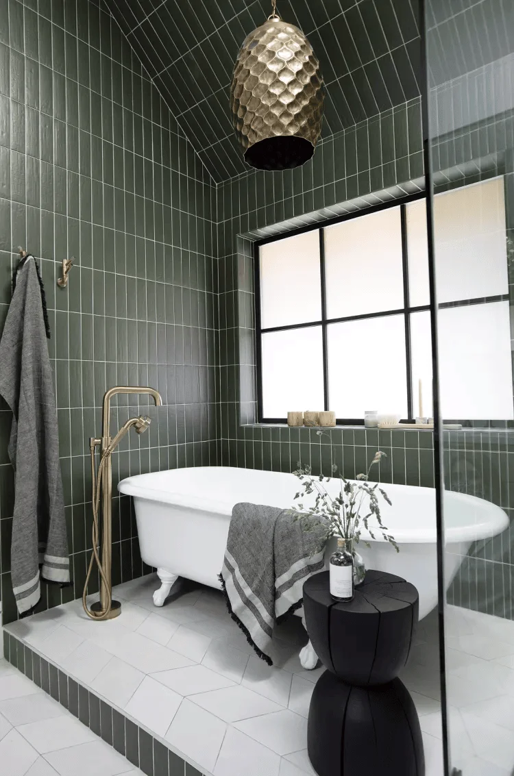 small-bathroom-tile-to-ceiling-shower-wall