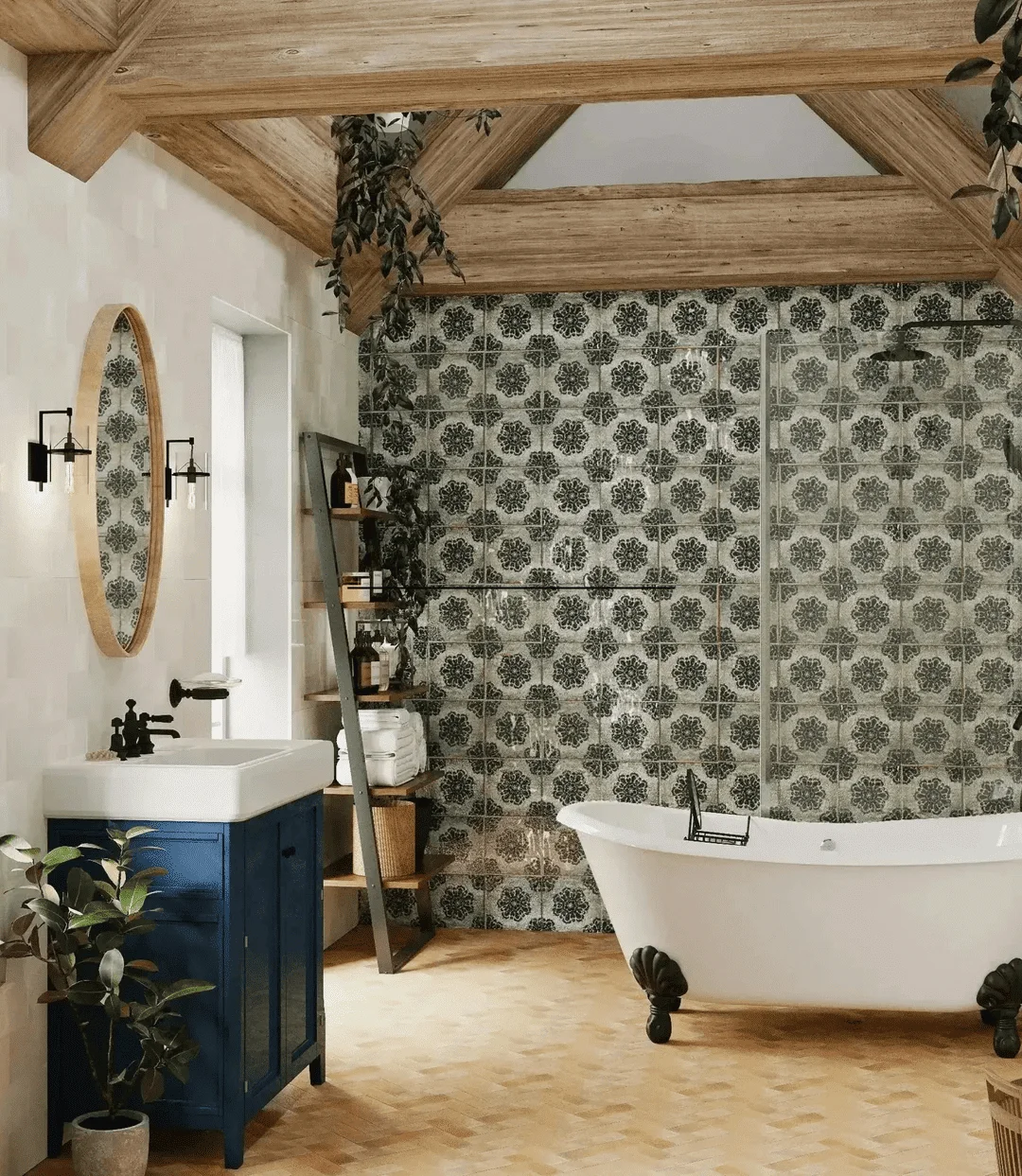Spanish Zellige luxury Italian Tuscany bathroom