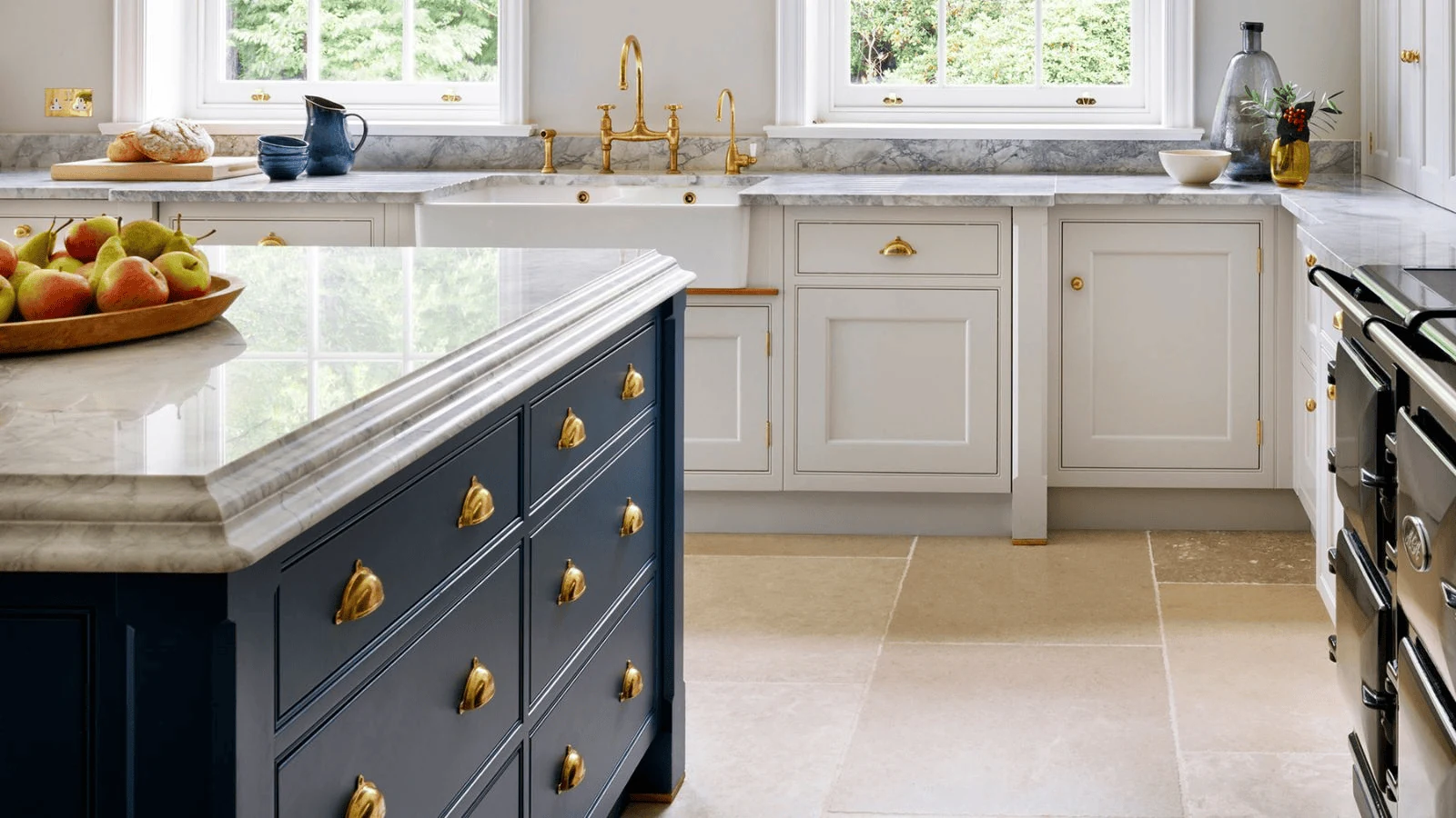 stone inspired kitchen floor tiles for a natural timeless look