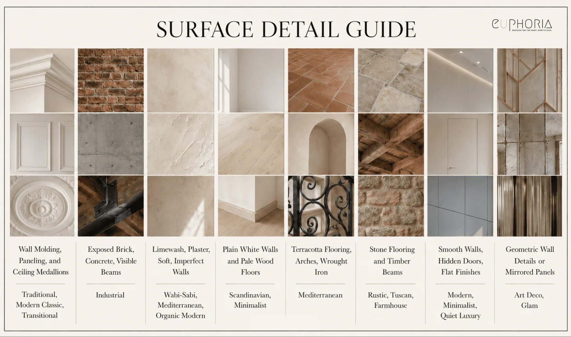 surface detail guide for interior design style