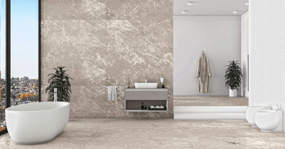 textured bathroom floor tiles giving better grip when wet