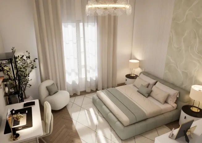 the primary living guest bedroom