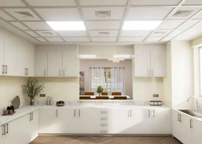 the primary living kitchen dining