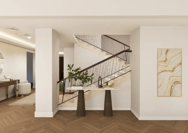 the primary living stair area