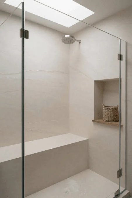 Travertine Shower Bench luxury Italian Tuscany bathroom