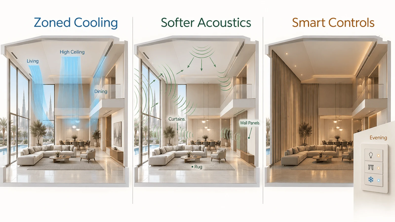 cooling acoustics and smart controls chosen around daily habits turnkey modern villa interior in dubai
