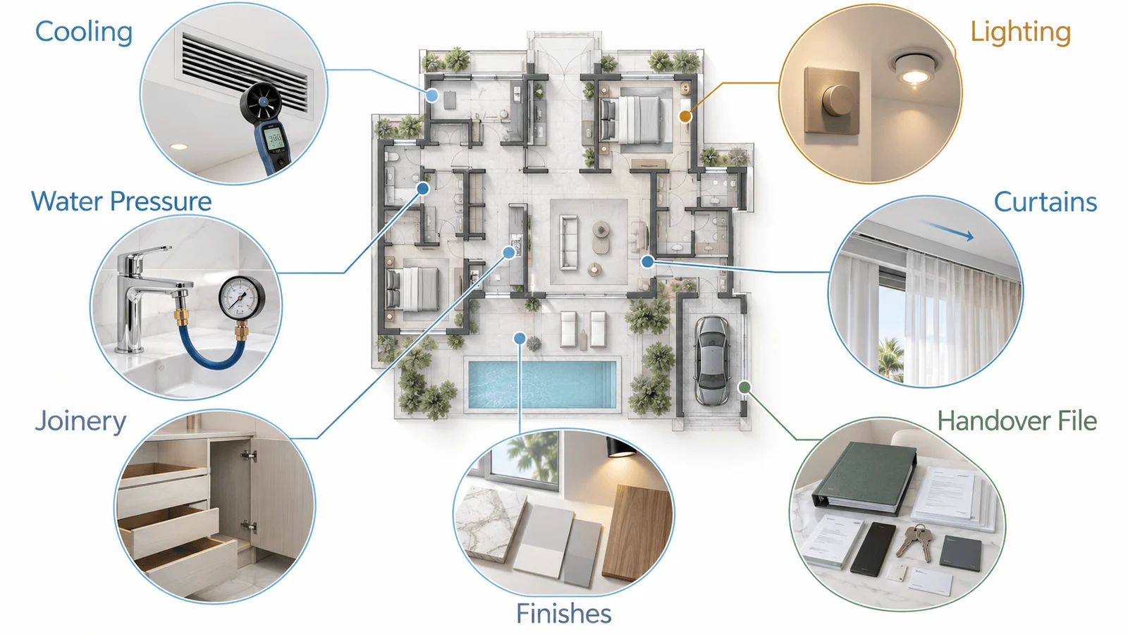 a handover that tests the villa and records what went into it