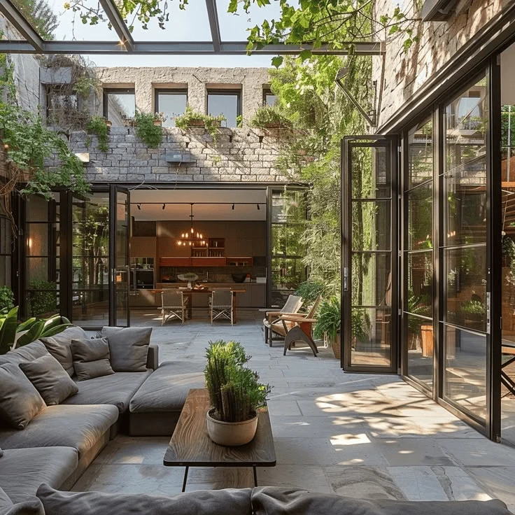 sunroom ideas for an urban courtyard conservatory with a skylight