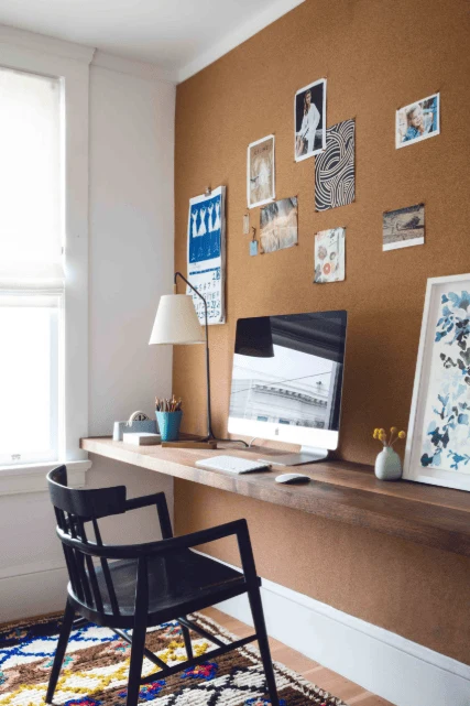 Use a Floating Desk to Save Floor Space office arrangement ideas