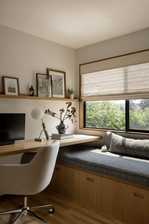 Use Warm Wood Tones for a Contemporary Look small office interior design ideas