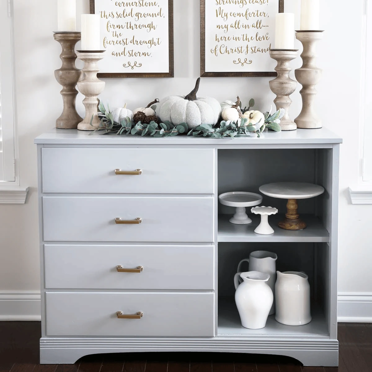 vintage dresser turned storage