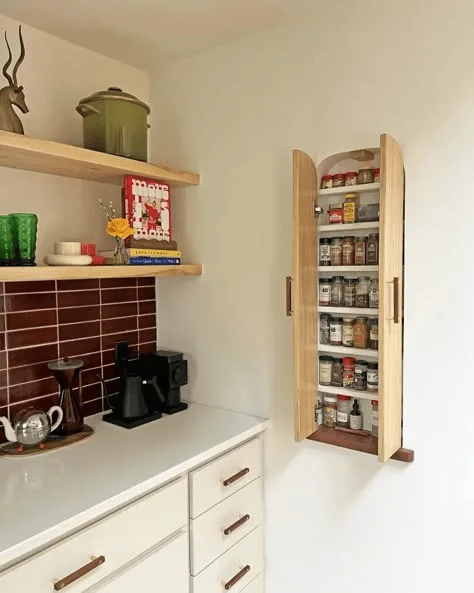 wall mounted spice rack for kitchen storage