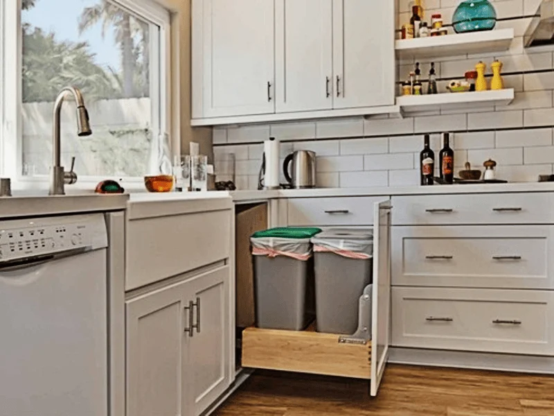 waste segregation drawers for kitchen