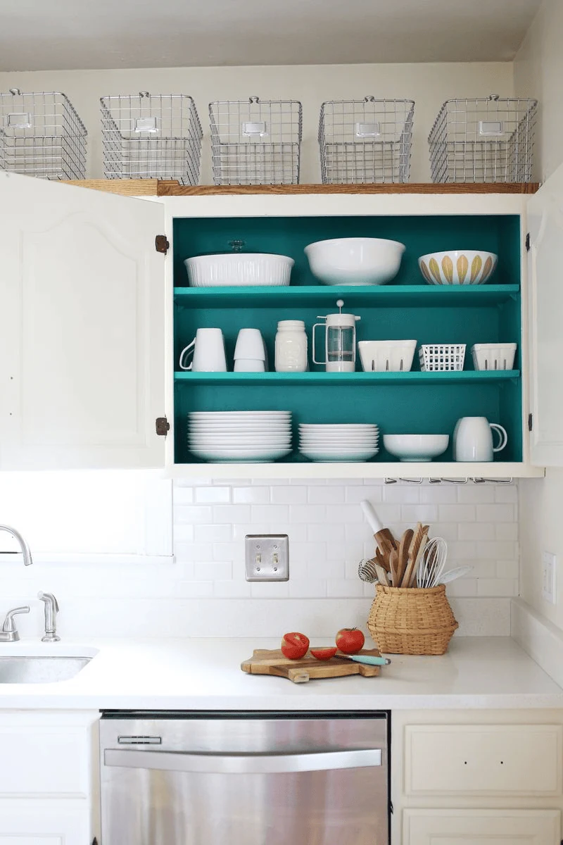 put the strongest colour inside a cabinet whimsical home decor ideas