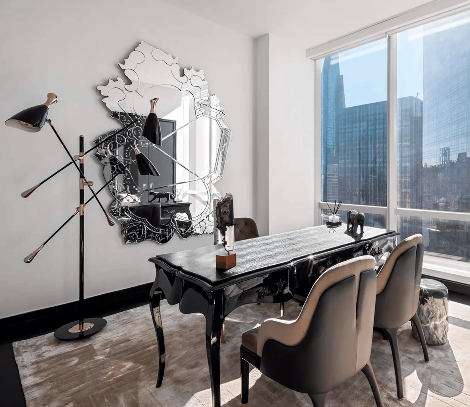 use an unusual mirror where you already need one whimsical home decor ideas