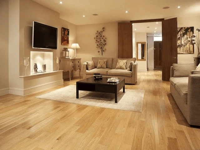 wood look porcelain flooring tiles for a cosy living room