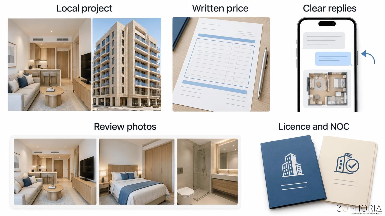 local project written price clear replies review photos and licence checks when choosing a design company