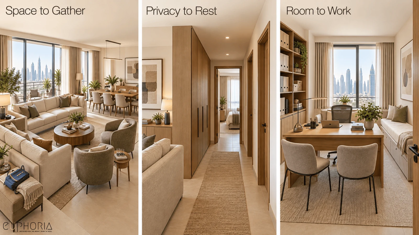 space to gather privacy to rest and room to work in a 3bhk apartment