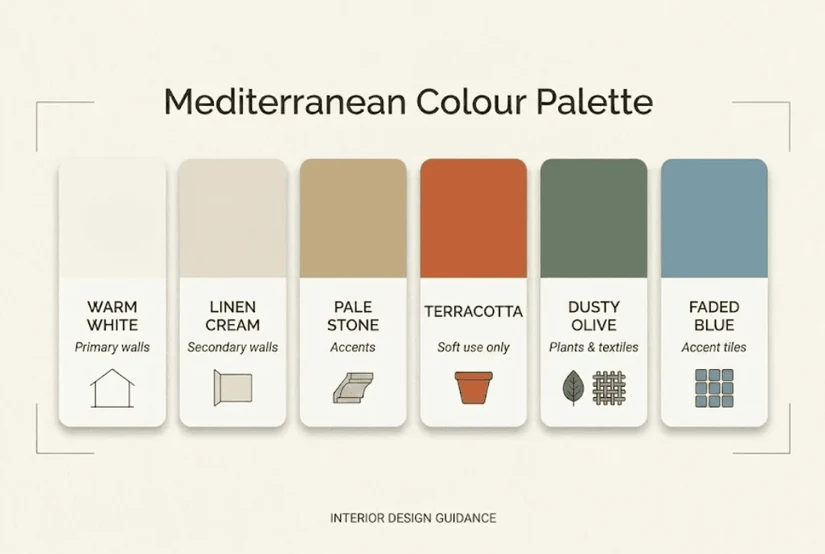 colour system for bright climates mediterranean interior style